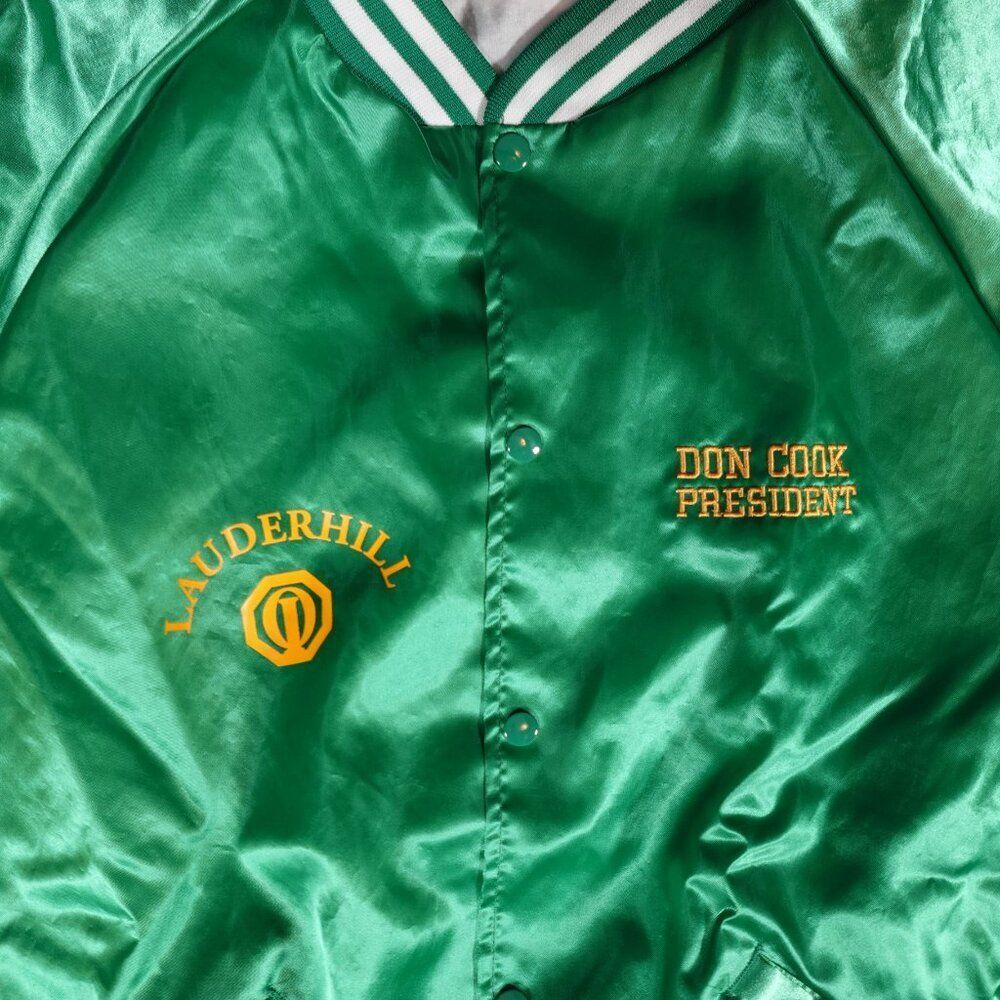 Vintage Lauderhill High School Football Jacket Mens 2XL (Estimated) 2001 Green - Picture 4 of 8